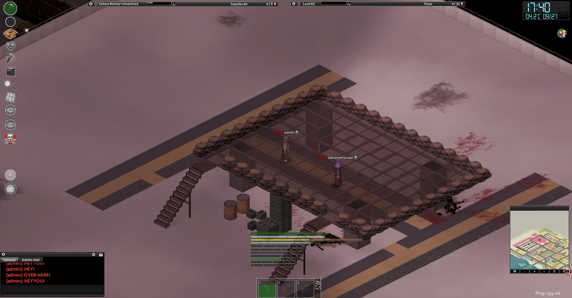 Warehouse full of supplies behind a fence
