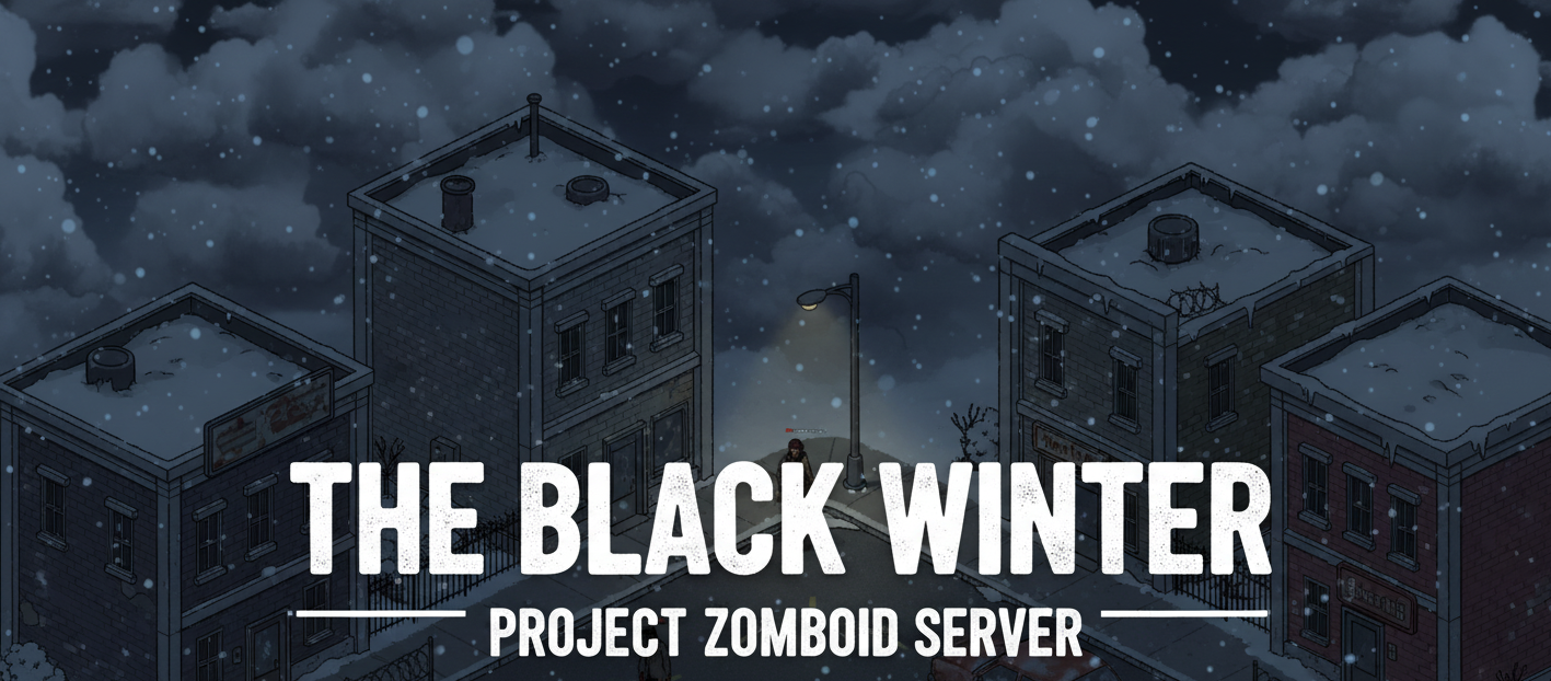 The Black Winter Project Zomboid Server Banner
